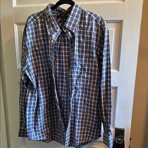 Blue Plaid Casual Button Down Shirt